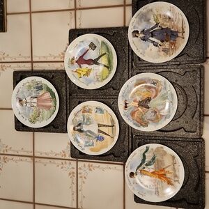Vintage Collectible Plates of Women in Paris Fashion (Set of 12)